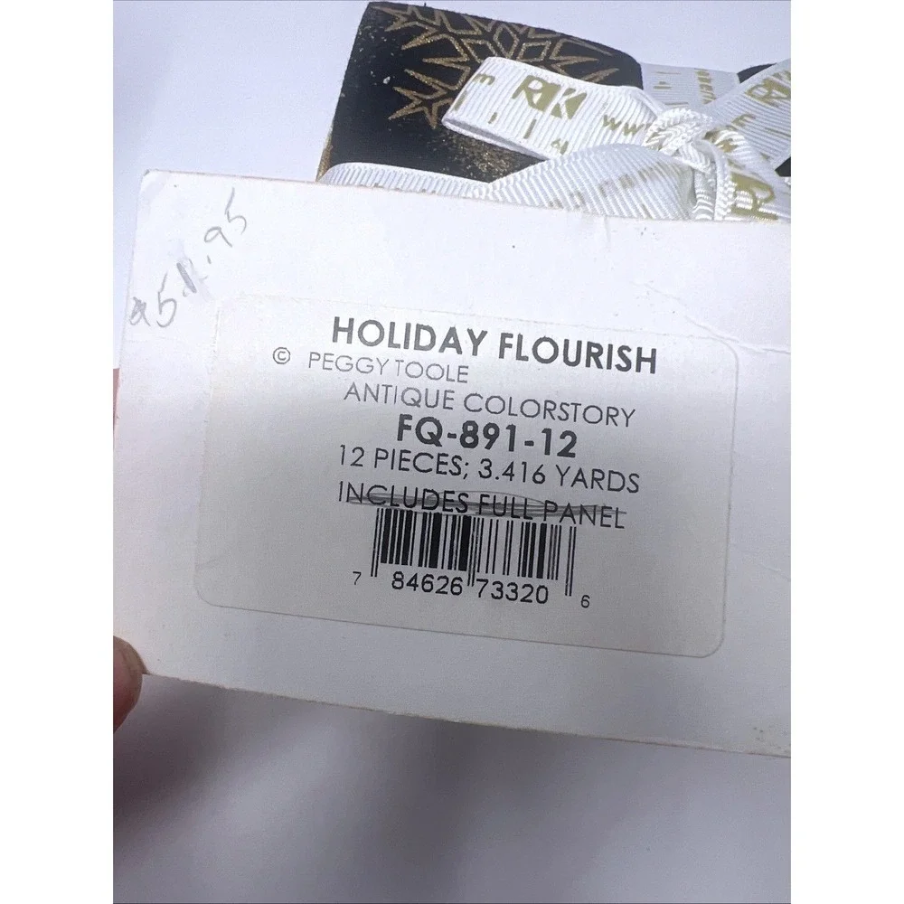 Robert Kaufman Fat Quarter Bundle Kona Cotton Holiday Flourish 12pc Each 18x22